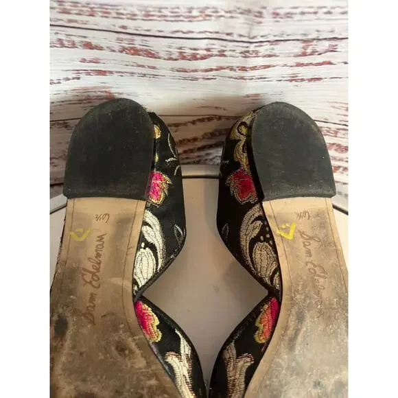 Sam Edelman Rodney D'Orsay Flats Black Brocade Size 6 1/2 - Picture 9 of 10